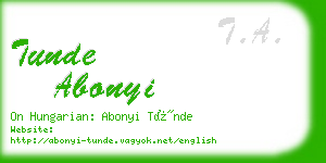 tunde abonyi business card